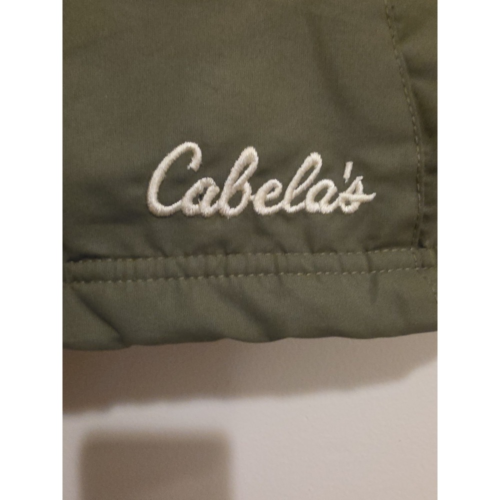 Vintage Y2K Cabela's  Fleece Lined Jacket Olive Green Unisex Size L Fits M - Picture 4 of 14
